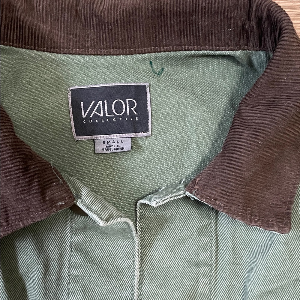 VALOR Men’s 100% Cotton Size Small Green Chore Jacket - Picture 7 of 8